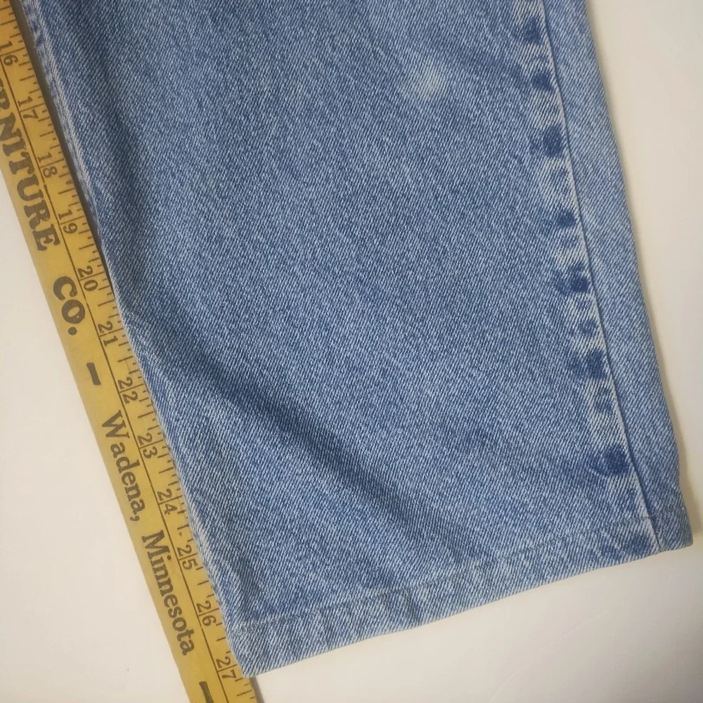 Vintage Tommy Hilfiger Jeans Mens 31x27 Straight Leg Thrashed Flag Logo 2000s